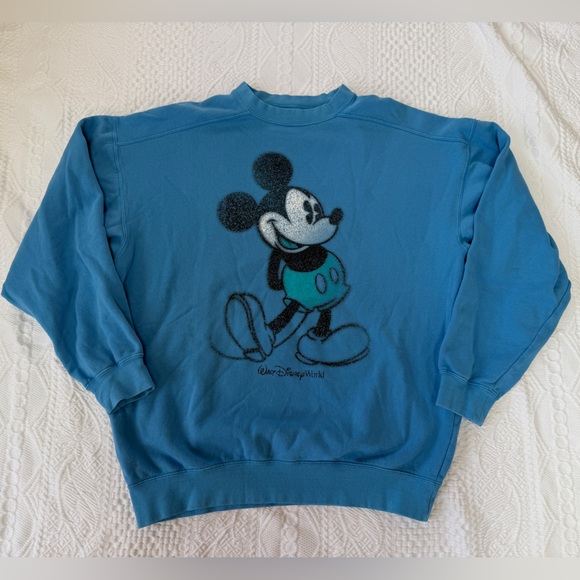 Walt Disney Tops - Disney World WDW Crewneck Sweatshirt Mickey Women’s Sz Medium Blue Crewneck